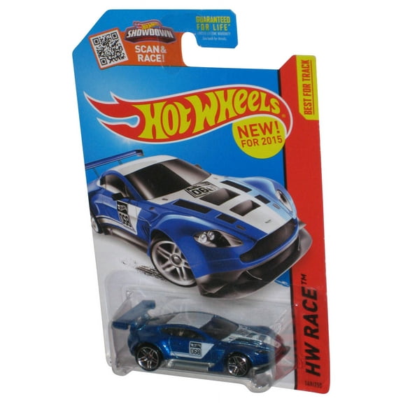 Hot Wheels HW Race (2015) Blue Aston Martin Vantage GT3 Toy Car 149/250