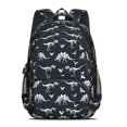 thumbnail image 2 of Dinosaur and Skeleton Navy Blue Backpack for School, Cute School Bag with Adjustable Shoulder Straps and Padded Back, 16.9"x12.6"x5.9", 2 of 5