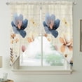 thumbnail image 2 of Blue Yellow Flowers Swag Valances for Windows 2 Pack, Kitchen Window Curtains 36 Inch Length, Spring Summer Garden Wildflowers Retro Privacy Swag Curtains for Living Room/Bathroom 36"x36", 2 of 8