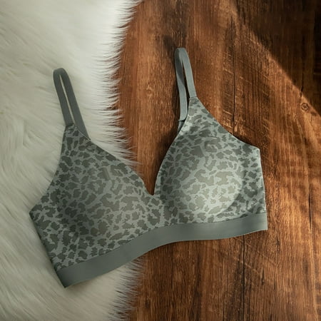 Baodmurt Push Up Bras for Women Lounge & Sleep Triangle Lingerie  Underwear  Grey 34C