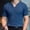#Navy, variant on DPTALR Men's Summer Fashionable Solid Color V-neck Elastic Breathable Casual Short Sleeve T-shirt,Black, L