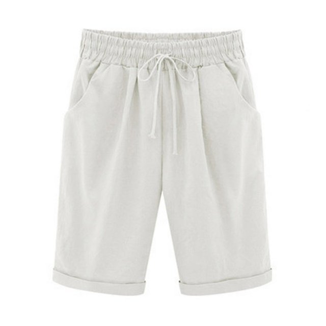 OUSITAID Womens Summer Shorts Solid Five Points Plus Size Pants on Clearance