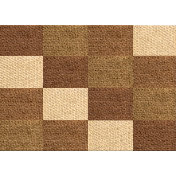 Ahgly Company Machine Washable Indoor Rectangle Transitional Saddle Brown Area Rugs, 4' x 6'