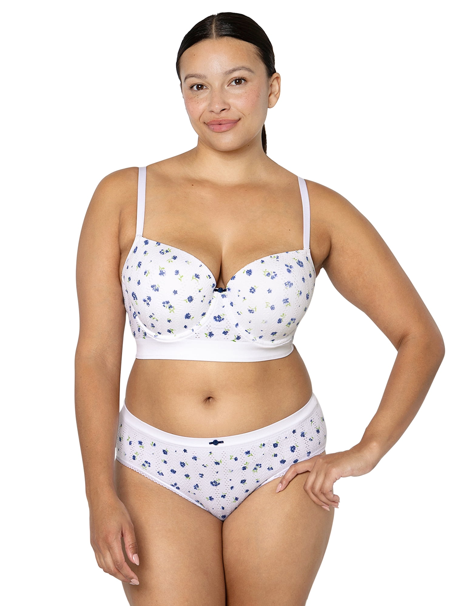 fresh collection by Fruit of the Loom Women's Seamless Pointelle Lightly Lined Bra