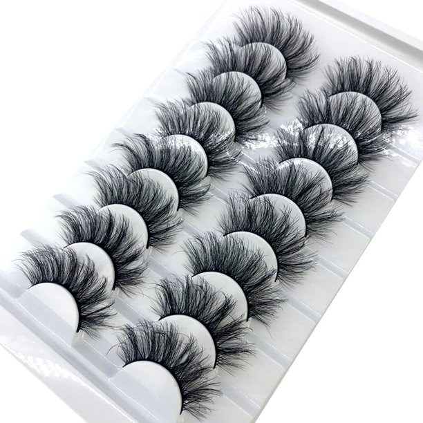 HBZGTLAD, nuevo, 7/8 pares, 15-25mm, pestañas postizas 3D naturales, kit de maquillaje de pestañas postizas, extensión de pestañas de visón, maquillaje de pestañas de visón Tan Jianjun unisex