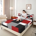thumbnail image 4 of Castle Fairy Boys Girls Geometric Square Bed Sheets,Minimalist King Sheets, 4 of 7