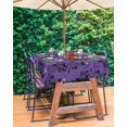 thumbnail image 4 of Halloween Tablecloth with Umbrella Hole and Zipper Halloween Gohst Grimace Outdoor Tablecloths 60x84 Table Cloths Horror Night Purple Black Patio Table Cloth Cover for Holiday Party Picnic Garden, 4 of 5
