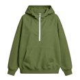 thumbnail image 5 of Otvok Women Relaxed Sweatshirts Hoodie, Quarter‑Zip Drawstring‑Hood Long‑Sleeve Everyday Pullover, 5 of 7