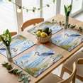 thumbnail image 5 of Coastal Birds Placemats for Dinning Table Set of 6, Blue Sky Heron Seabird Tropical Beach Burlap Kitchen Place Mats Waterproof Cloth Table Mats, Indoor Outdoor Placemats Easy Clean Dinner Decor, 5 of 8