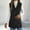 Black, variant on Womens Long Corduroy Vest Sleeveless Blazer Jackets Dressy Casual Button Down Business Waistcoat Coats Khaki L