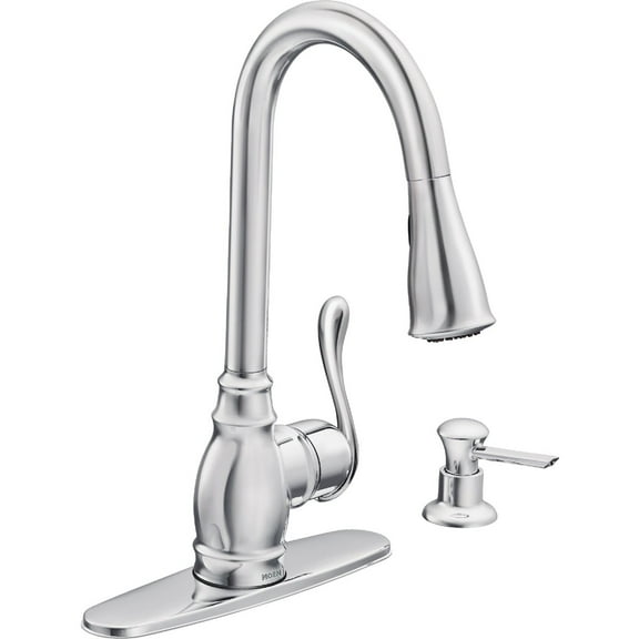 Moen Anabelle Single Handle Pullout Kitchen Faucet - High Arc, Lever Handle - Chrome