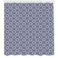 thumbnail image 3 of Moroccan Shower Curtain, Antique Oriental Zellige Tile Traditional and Geometric Motifs, Fabric Bathroom Set with Hooks, 69W X 70L Inches, Lavender Blue Black White, by Ambesonne, 3 of 3