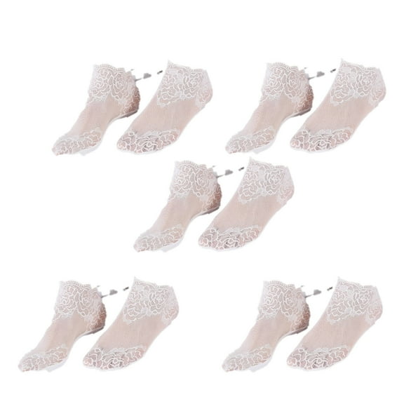 AUQ 5Pair Socks for Women,Cotton Womens Socks,No Show Socks Womens,White