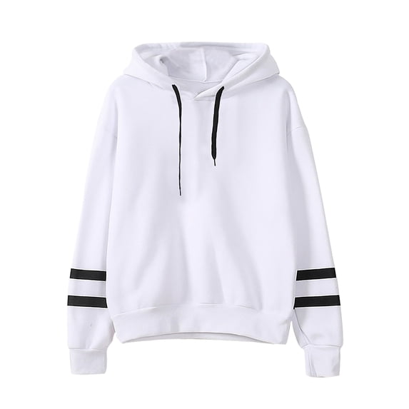 Tejiojio Jackets Clearance Fashion Women Casual Hooded Slim-fit Double Horizontal Bars Sweater Coat