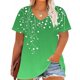 thumbnail image 1 of Camisetas Casuales de las Mujeres Más Tamaño V-Cuello Impresión Manga Corta Color Sólido Base de Verano Superior, Ligero para Diario, 1 of 9