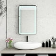 thumbnail image 4 of 34-Inch Black Medicine Cabinet with Mirror, Wall-Mounted Bathroom Storage with Adjustable Glass Shelves & LED Lighting, Recessed or Surface Mount Design for Space-Saving Organization, 4 of 7