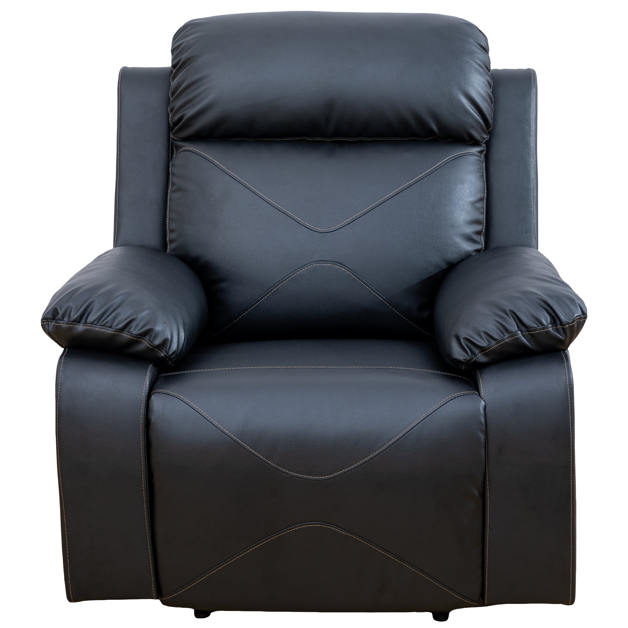 Aukfa 37" Power Recliner Sofa Chair for Living Room, Home Theater Reclining, Flannel, Black