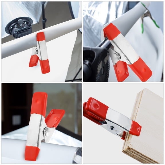 AURARMLET 20Pcs Red Metal Spring Clamps Small Heavy Duty Clips for Tent, Backdrop, Woodworking, Crafts, and Projects