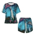 thumbnail image 5 of "Wukai Fantasy Mushrooms Women's Pajama Set - Short-Sleeve Top and Shorts with Elastic Waistband and Pockets for Loungewear, Yoga, and Casual Wear-XX-Large, 5 of 8