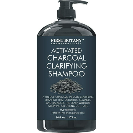 Activated Charcoal Shampoo 16 fl. oz - Sulfate Free - Volumizing & Moisturizing, Gentle on Curly & Color Treated Hair, for Men & Women. Infused with