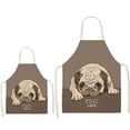 thumbnail image 1 of Awdenio DOG PUG Printed Cotton Linen Sleeveless Apron Kitchen, 1 of 1