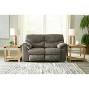 Signature Design by Ashley Alphons Fabric & Wood Reclining Loveseat in Gray