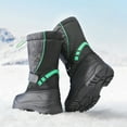 thumbnail image 7 of DREAM PAIRS Kids Boys Girls Waterproof Mid Calf Snow Boots Outdoor Insulated Winter Warm Duck Boots Black/Green Size 4, 7 of 7