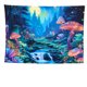 thumbnail image 1 of Tapiz fluorescente con forma de bosque de hongos, 150 x 150 cm, microtela, 1 of 2