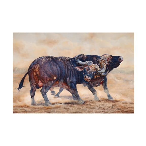 Canvas Wall Art - Delene Lambert 'The Duel' Wall Art for Living Room, Bedroom, or Office Décor by Trademark Fine Art - 19 x 12 Inches