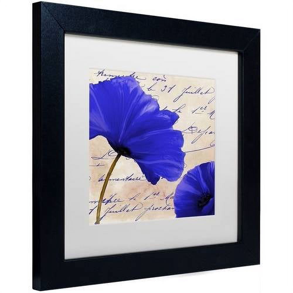 Trademark Fine Art "Coquelicots Bleues II" Canvas Art by Color Bakery White Matte, Black Frame