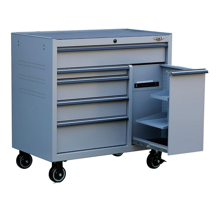 Viper Tool Storage 41-Inch 6-Drawer Steel Rolling Cabinet, Sonic Gray Viper Tool Storage 41-Inch 6-Drawer Steel Rolling Cabinet, Sonic Gray