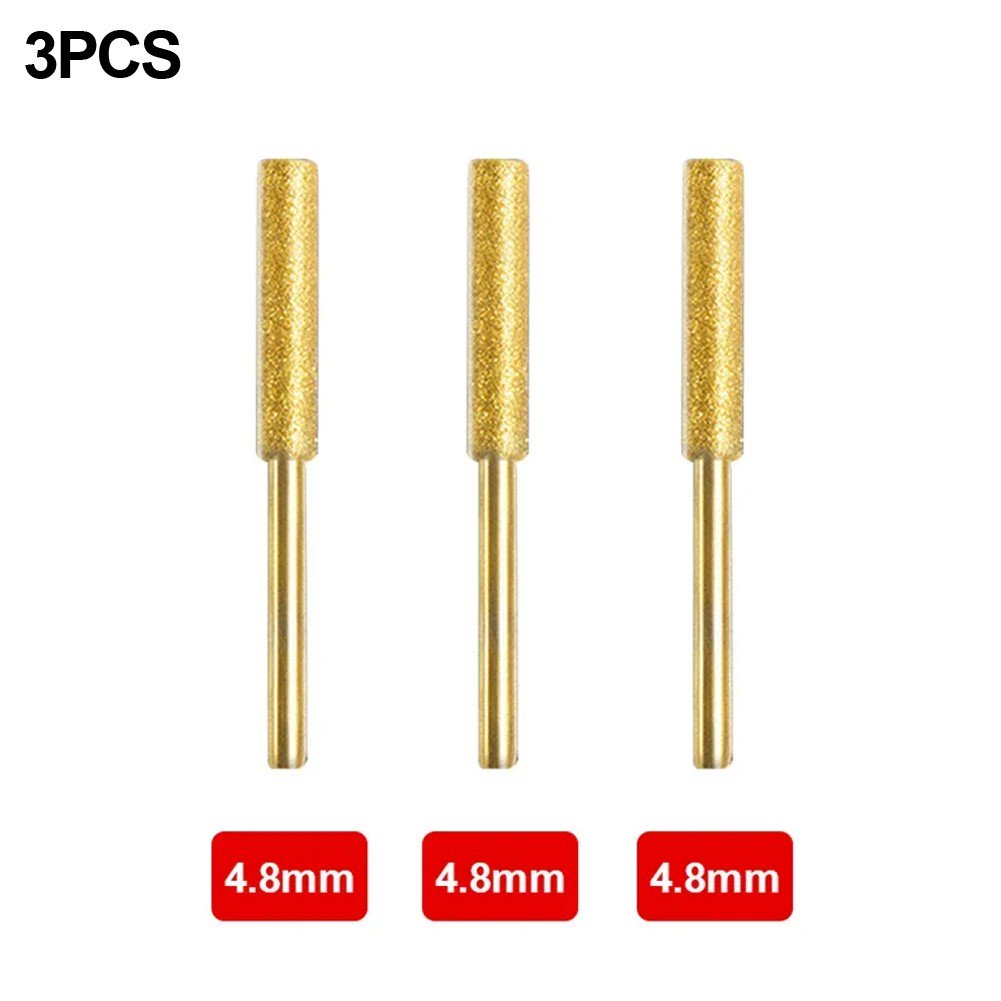 3×Coated Cylindrical Burr Chainsaw Ener Grinder Chain Saw