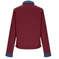 thumbnail image 6 of Wensltd Turndown Collar Sweatshirt Women Long Sleeve Solid Color Denim Patchwork Loose Fit Trendy Pullover Spring Fall Fashion Top, 6 of 6