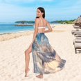 thumbnail image 6 of FORMRS Womens Beach Sarong Semi-Sheer Bikini Wrap Skirt Swimsuit Cover-ups, Floating Whale, 6 of 7