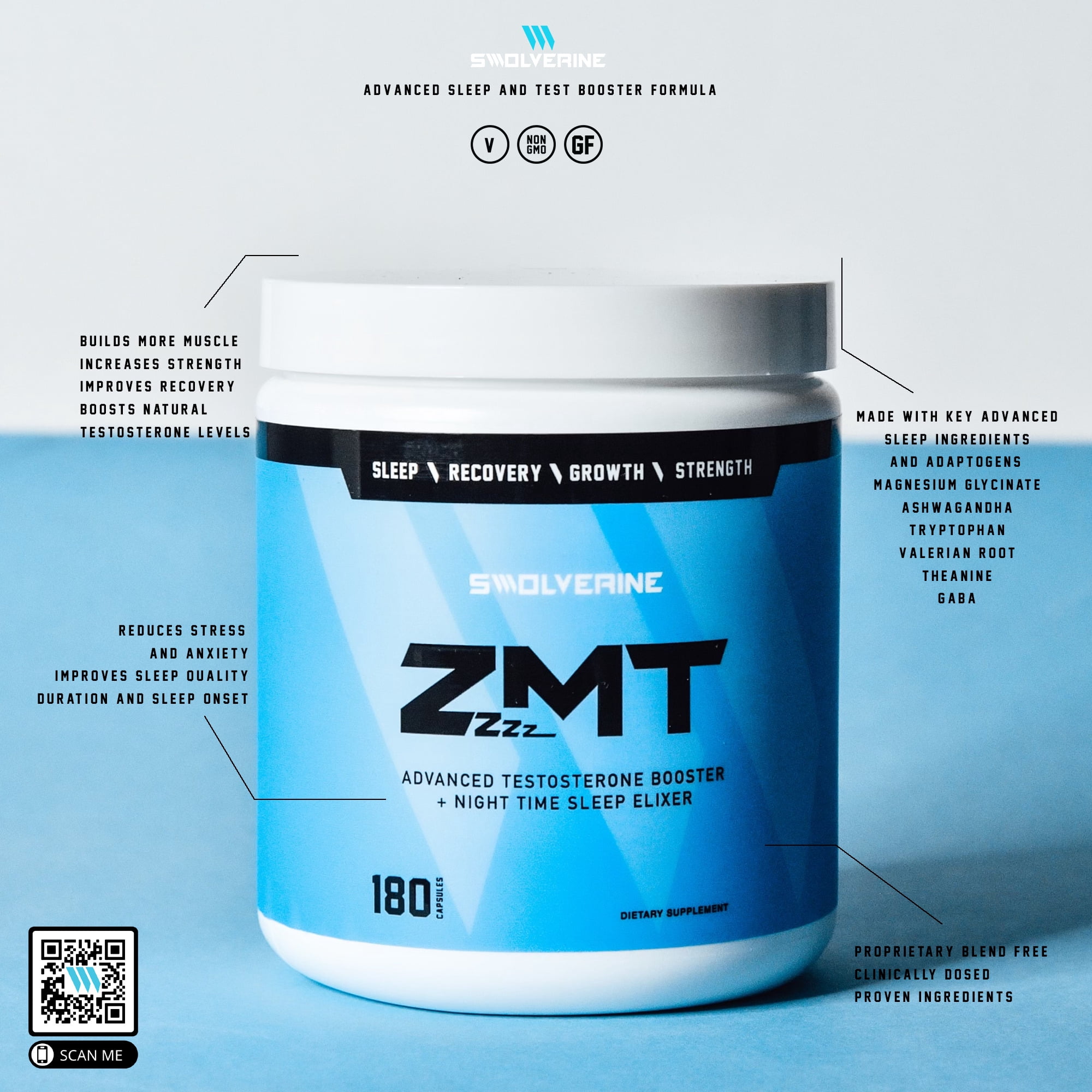 ZMT - Advanced Sleep And Testosterone Booster, With Adaptogens - 30 Servings
