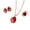 Red, variant on Women Rhinestone Peacock Water Drop Pendant Necklace Earrings Ring Jewelry Set