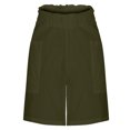 thumbnail image 4 of SROBPTY Womens Summer Shorts Plus Size, Casual Shorts for Women, Women's Solid Elastic Waist Loose Shorts Pant with Pockets Army Green XXXXL, 4 of 4
