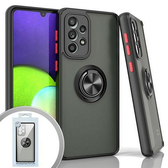 Bemz Hybrid Case for Samsung Galaxy A33 5G (Magnetic Mount Ring Holder Cover) - Black