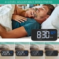 thumbnail image 3 of Digital Alarm Clock, LED Mirror Electronic Clock, Desk Clock with Voice Control, Dual Alarms, Snooze, 3 of 5