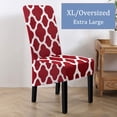 thumbnail image 2 of Stretchy Dining Chair Covers, XL/Oversized Removable Washable Soft Spandex High Back Large Chair Cover Slipcover for Dining Room Kitchen Hotel Table Banquet, Geometric Pattern (4 Per Set, Wine Red_01), 2 of 8