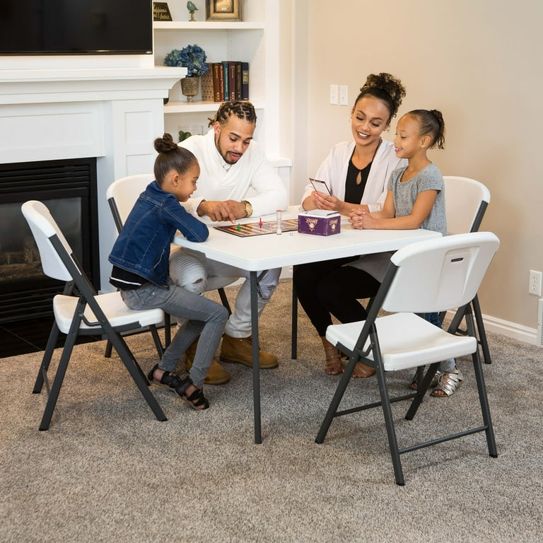 LIFETIME 折りたたみ式ホワイトテーブル 約120cm x 60cm LIFETIME