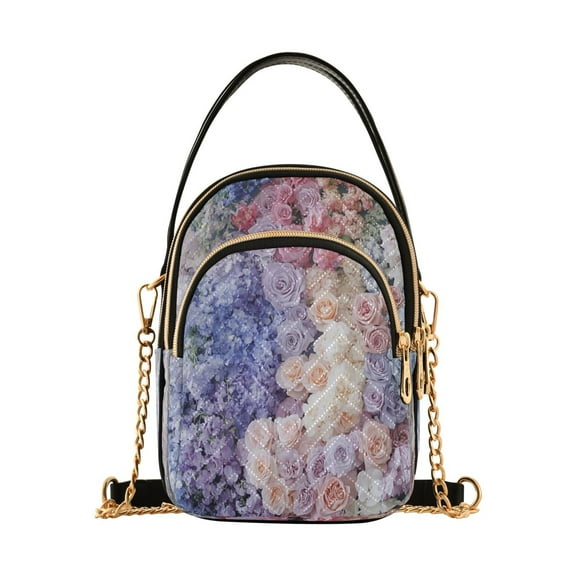 YAZAOO Cross Body Fashion Shoulder Waist Purse Bags Colorful Floral Arrangement Painting Pocket Handbags