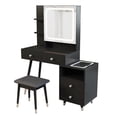 thumbnail image 3 of Smuxee Modern Vanity Table Set with LED Mirror and 2 Shelves,4 Drawers,Bedroom Dressing Table,Black, 3 of 7