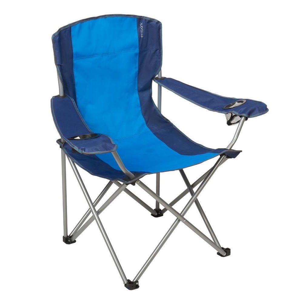 Embark Oversize Outdoor Camping Captain Chair with Carrying Case Blue