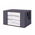 thumbnail image 4 of LOWLHOME Storage 1-Pack Clothes Organizer Storage Bags, Foldable Storage Box with Large Clear Window Sturdy Handles, for Blankets Pillows Bedding,35L, 4 of 6