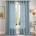 thumbnail image 1 of Cortinas Jinchan de lino azul semitransparente, 240 x 245 cm, 2 paneles, 1 of 8