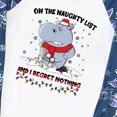 thumbnail image 5 of Blue Christmas Pajamas with Hippo Graphic, Matching Family Sleepwear for Parents, Kids, and Pets, Cotton Blend, 5 of 7