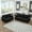 Black, variant on Modular Sectional Sofa with Hidden Storage, Upholstered Leather Small Couch with Nailheads, Comfy Cloud Couch with Solid Wood Legs for Living Room, Black