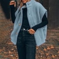 thumbnail image 4 of WTOBBY Women's Fuzzy Fleece Vest Casual Oversized Warm Button Down Vest Jacket with Pockets, Soft and Cozy Vest for Relaxed and Comfortable Outfits,Blue S, 4 of 8