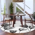 thumbnail image 4 of Black Grey Tulip Round Area Rug 5 FT, Non Slip Bedroom Rugs, Flower Floral Modern Minimalist White Washable Soft Circular Carpet Non-Shedding Floor Mat for Kitchen Dining Room Foyer Balcony Dorm, 4 of 8